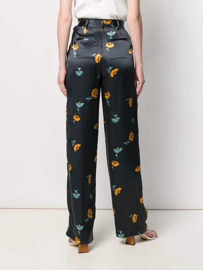 Shop Equipment Floral Print Trousers In Blue