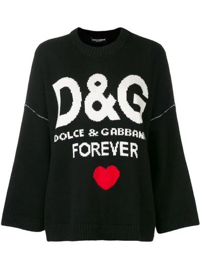 Shop Dolce & Gabbana Cashmere D&g Forever Jumper In Black