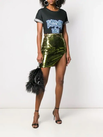 Shop Amen Sequined Mini Skirt In Green