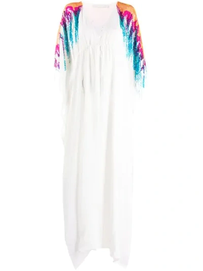 Shop Amen Sequin Fringe Tunic Dress In White