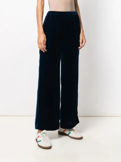 Shop Aspesi Velvet Trousers In Blue