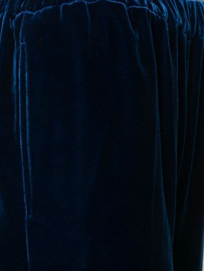 Shop Aspesi Velvet Trousers In Blue