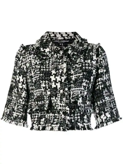 Shop Dolce & Gabbana Cropped Jacket In Black