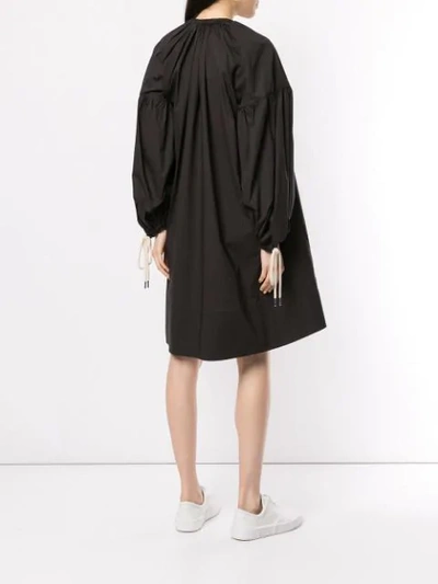 LEE MATHEWS ELSIE BALLOON SLEEVE TUNIC DRESS - 黑色