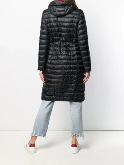 Shop Moncler Daunenmantel Mit Kapuze In Black