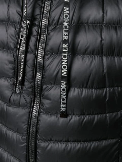 Shop Moncler Daunenmantel Mit Kapuze In Black