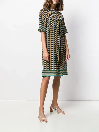 Shop Etro Geometric Shift Dress - Yellow