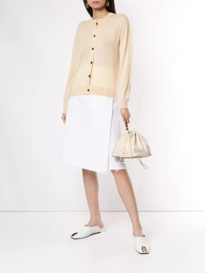 Shop Jil Sander Round Neck Cardigan In Neutrals