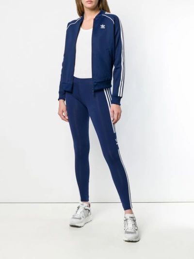 Shop Adidas Originals Trefoil Leggings In Blue