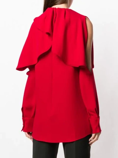 Shop Valentino Ruffled Blouse In Red