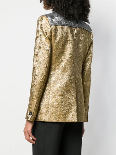 Shop N°21 Contrast Embroidered Blazer In Gold