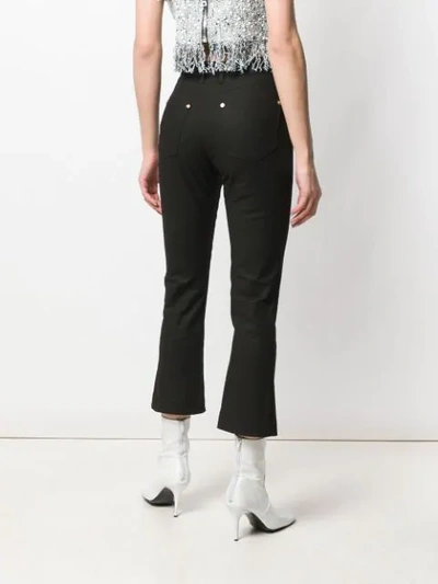 Shop Balmain Crop Flare Jeans In Black