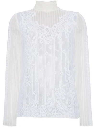 High neck lace top