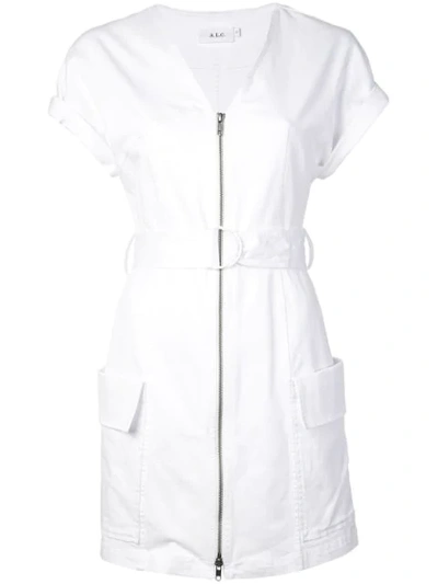 Shop A.l.c Short Sleeve Utility Dress In Offwhite