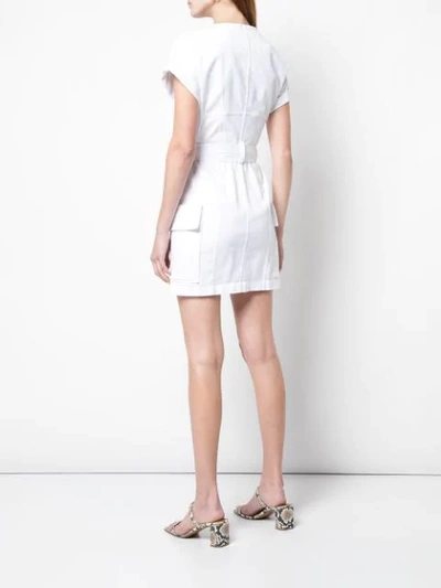Shop A.l.c Short Sleeve Utility Dress In Offwhite