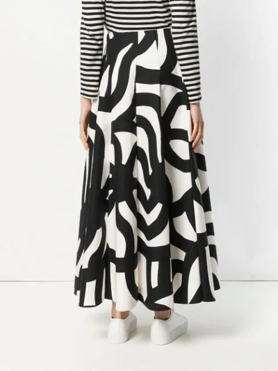 Shop Junya Watanabe Geometric Print Circle Skirt In Black