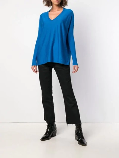 Shop Snobby Sheep V-neck Sweater In Blue