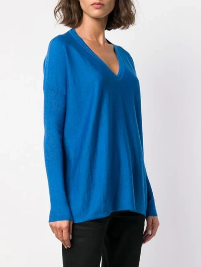 Shop Snobby Sheep V-neck Sweater In Blue