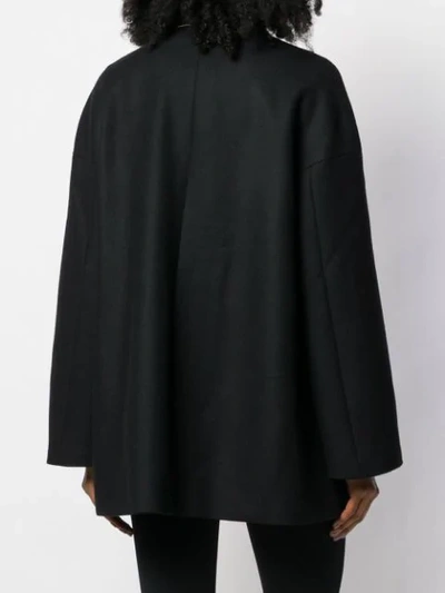Shop Versace Savage Barocco Print Lined Cape In Black