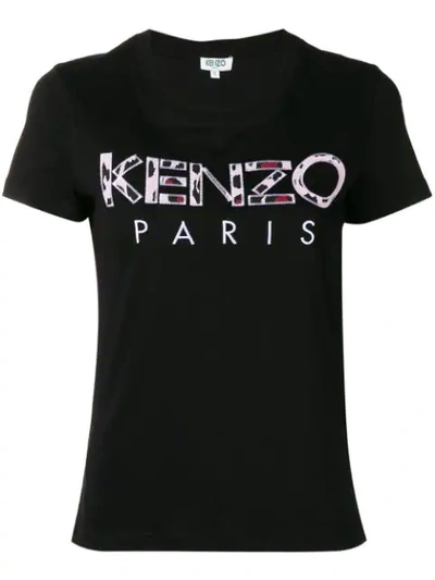 Shop Kenzo Logo T-shirt - Black