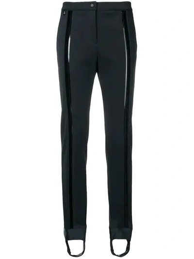 Shop Fendi Stirrup Slim-fit Trousers In Black
