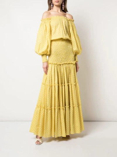 Shop Alexis Thalssa Dress In Yellow Dot