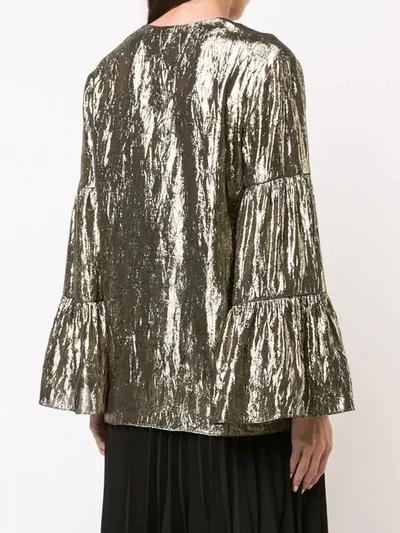 Shop Michael Kors Creased Blouse In Gold