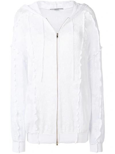 Shop Stella Mccartney Lace Zip-up Hoodie In White