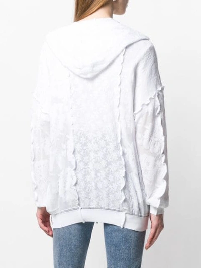 Shop Stella Mccartney Lace Zip-up Hoodie In White