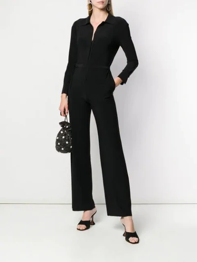 Shop Norma Kamali Longsleeved Jumpsuit In Black