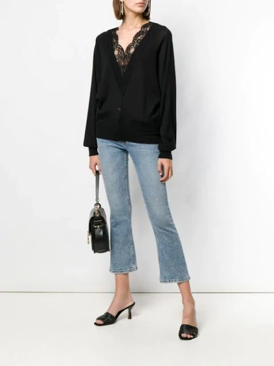 Shop Chloé Lace Trimmed Jumper In Black