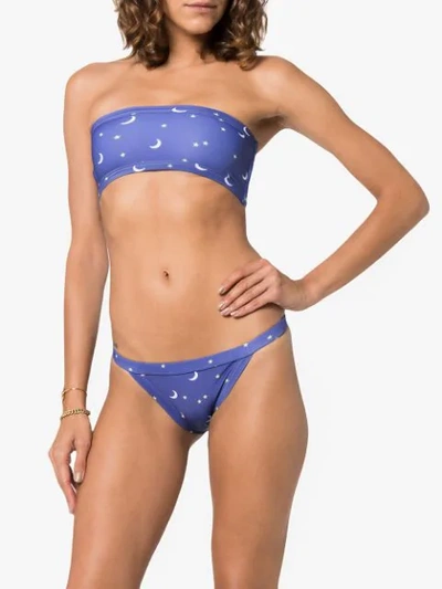 Shop Ambra Maddalena Cosmic Dust Bandeau Bikini In Blue