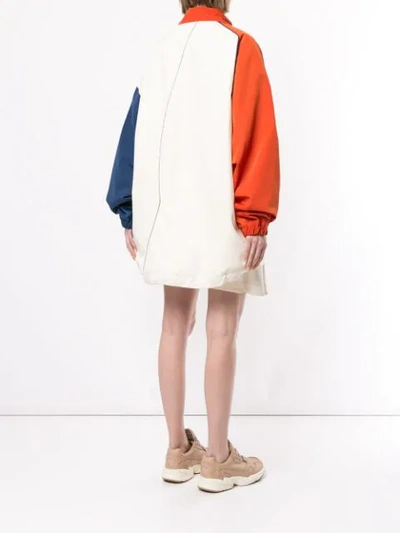 Shop Ader Error Colour Block Zipped Jacket In Neutrals