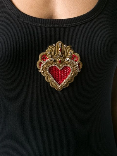 Shop Dolce & Gabbana Heart Tank Top In Black