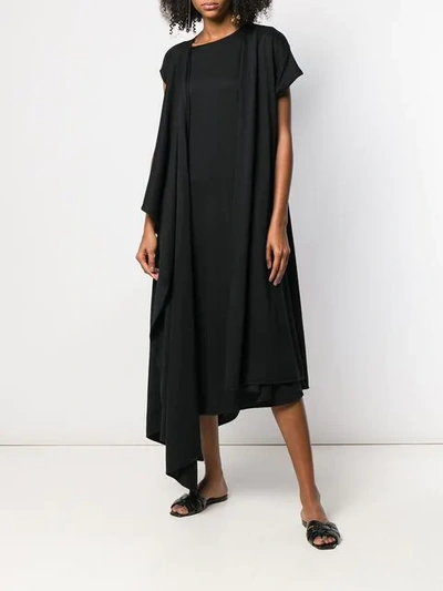 Shop Lemaire Knot Detail T-shirt Dress In Black