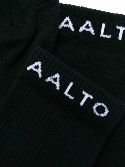 Shop Aalto Logo Print Socks In Black