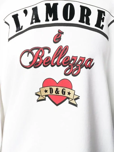 Shop Dolce & Gabbana 'l'amore È Bellezza' Hoodie In White