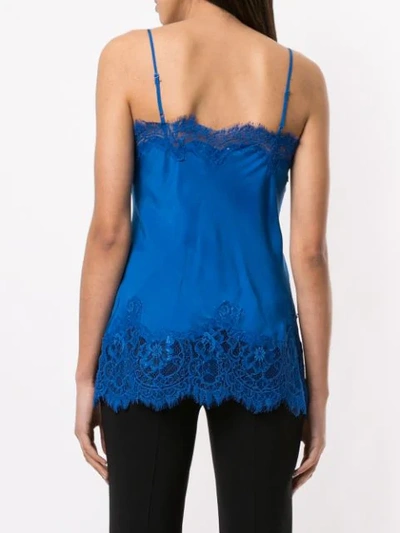 Shop Gold Hawk Lace Trimmed Cami Top In Blue