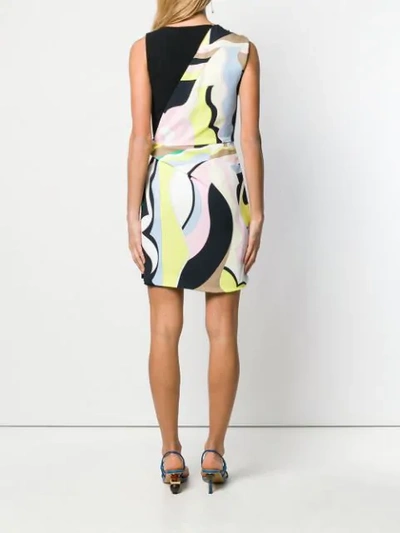 Shop Emilio Pucci Vallauris Print Draped Dress In 007 Smeraldo/menta