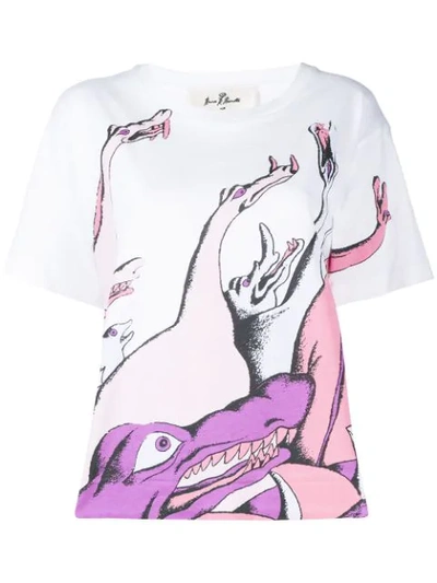 Shop Marni Monster Print T-shirt In White