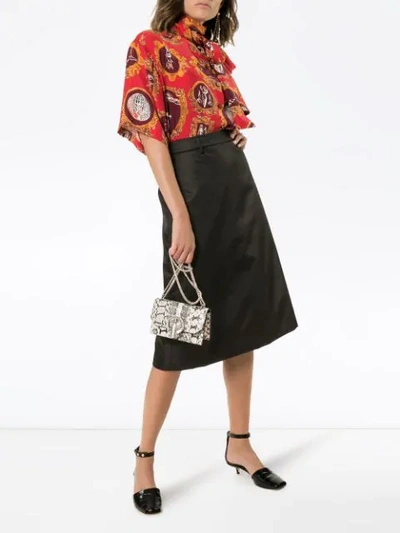 Shop Prada A-line Midi Skirt In Black