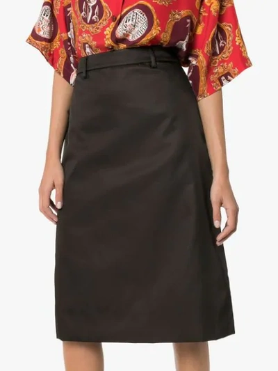 PRADA A-LINE MIDI SKIRT - 黑色