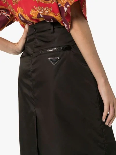 Shop Prada A-line Midi Skirt In Black