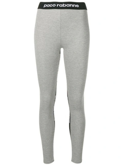 Shop Paco Rabanne Bodyline Logo Band Leggings - Grey