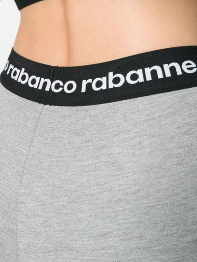 Shop Rabanne Paco  Bodyline Logo Band Leggings - Grey
