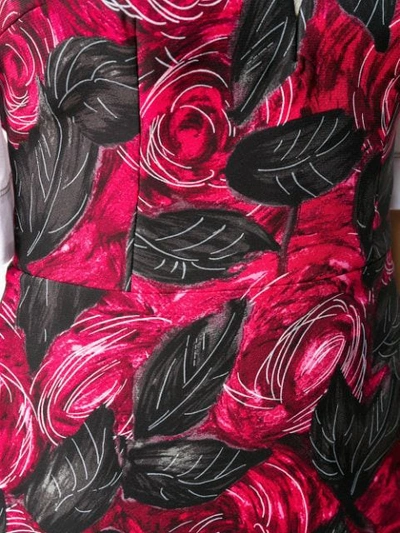 PRADA ROSE PRINT MIDI DRESS - 红色