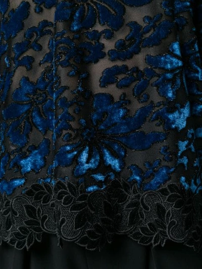 Shop Talbot Runhof Floral Velvet Tapestry Top In Blue