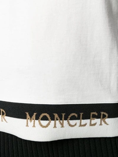 Shop Moncler Logo Hem Polo Shirt In White