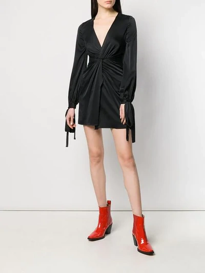 Shop Amiri Draped Mini Dress In Black