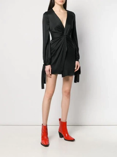 Shop Amiri Draped Mini Dress In Black